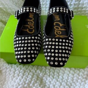 Sam Edelman Black Studded Mary Jane Flats